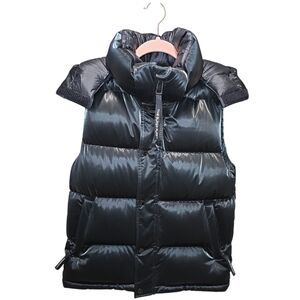 Aritzia The Super Puff Black Liquid Shine Original Vest